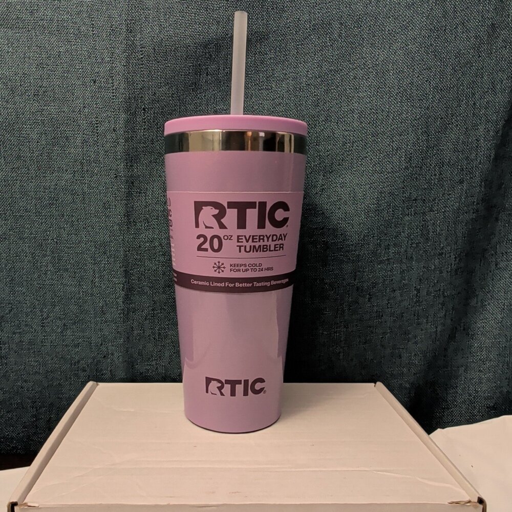 NEW RTIC 20oz Ceramic Lined Tumbler | Lavender Glitter | Everyday Straw Lid - Picture 7 of 16